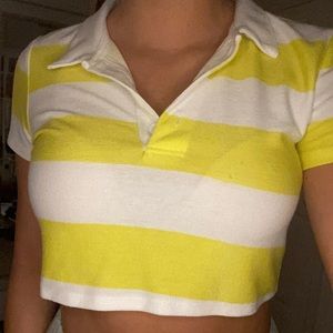 American eagle collared striped crop top